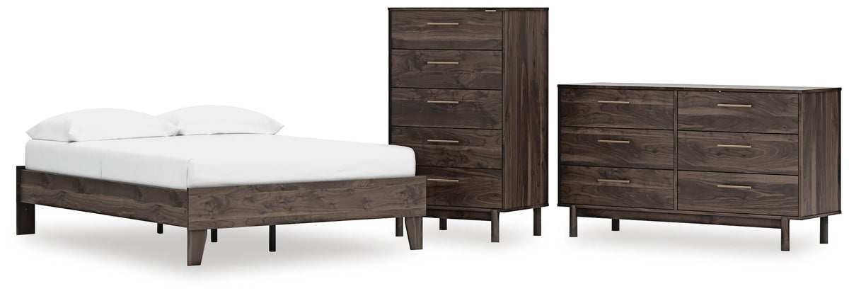Calverson Platform Bed Set - Full, Dresser and Chest