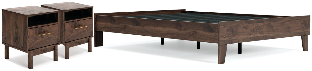 Calverson Platform Bed Set - Full, 2 Nightstands