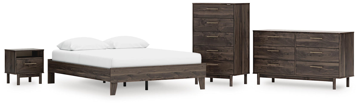 Calverson Platform Bed Set - Queen, Dresser, Chest and Nightstand