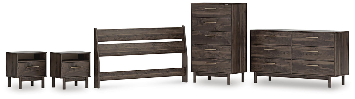 Calverson Panel Headboard Set - Queen, Dresser, Chest and 2 Nightstands