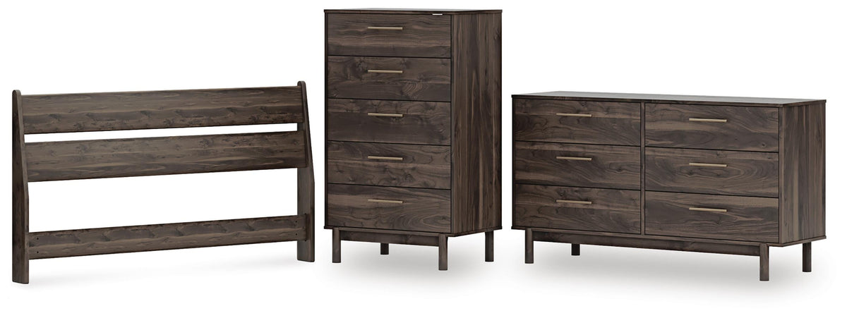 Calverson Panel Headboard Set - Queen, Dresser and Chest