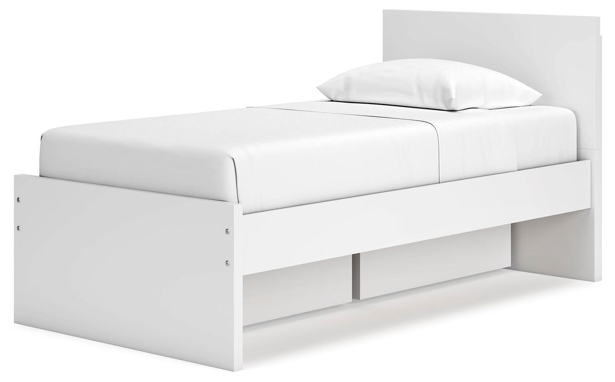 Onita Panel Platform Bed with 1 Side Storage - Twin