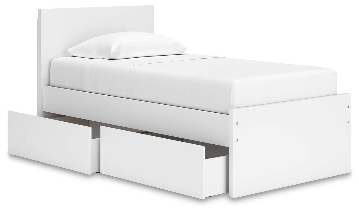 Onita Panel Platform Bed with 1 Side Storage - Twin