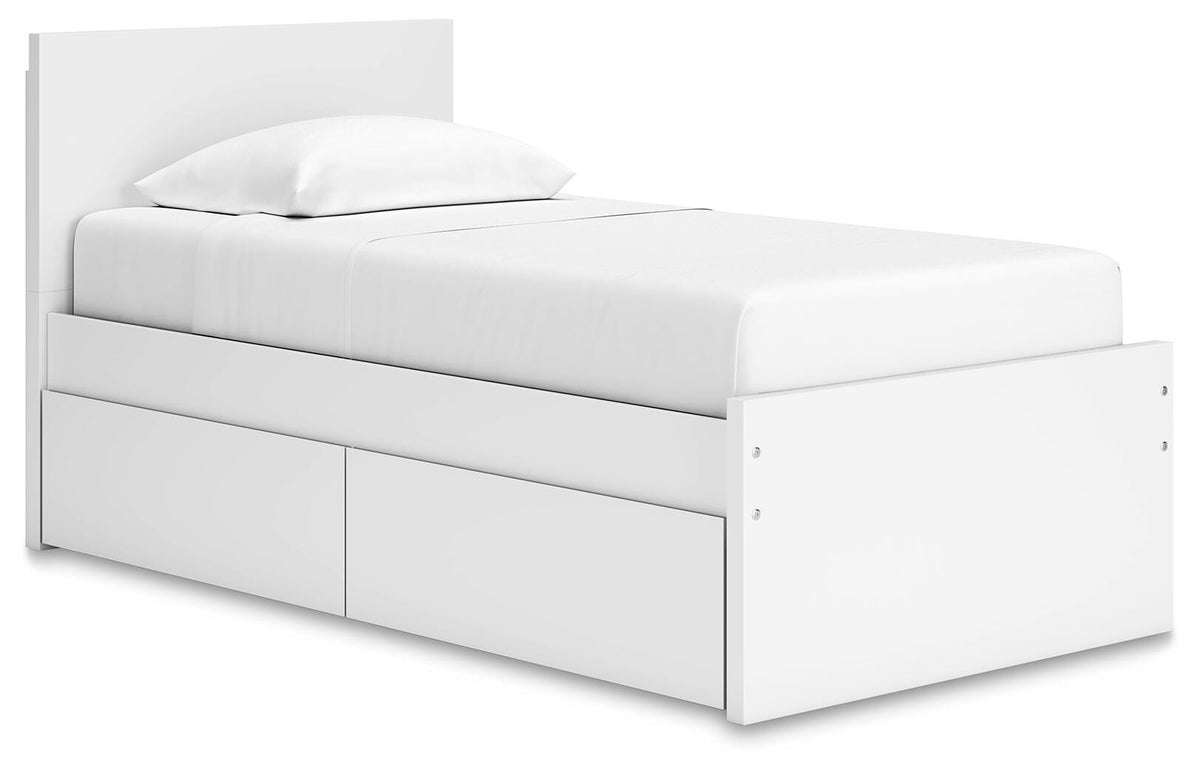 Onita Panel Platform Bed with 1 Side Storage - Twin