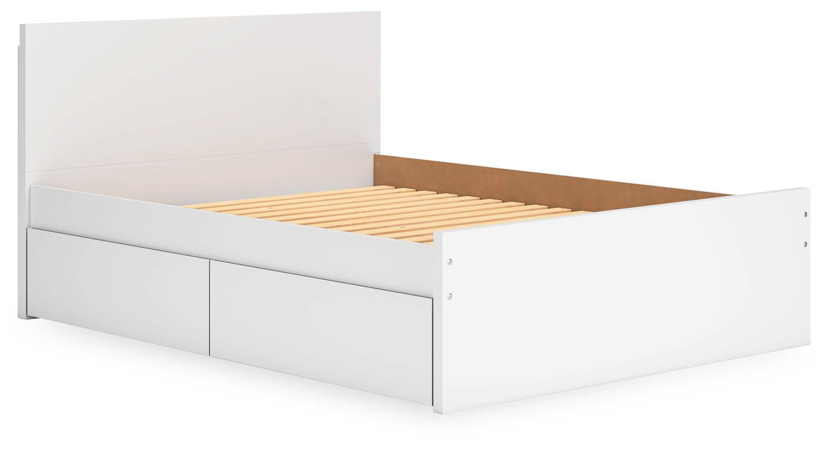 Onita Panel Platform Bed with 1 Side Storage - Queen