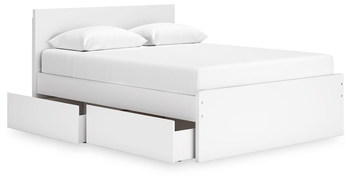 Onita Panel Platform Bed with 1 Side Storage - Queen