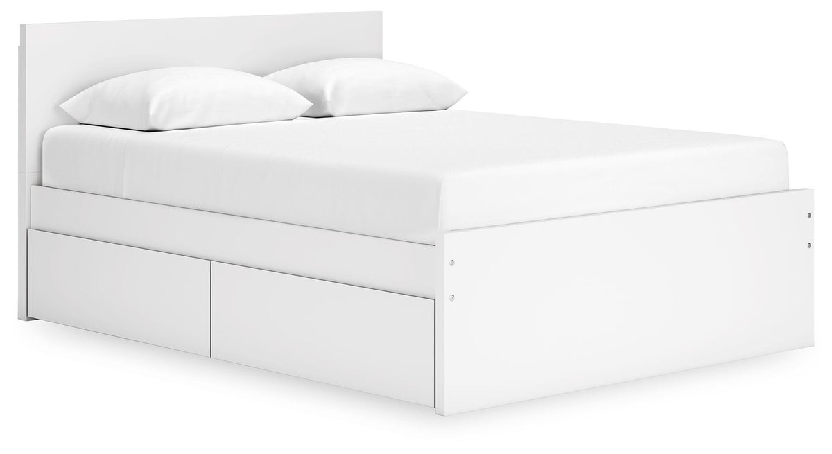 Onita Panel Platform Bed with 1 Side Storage - Queen