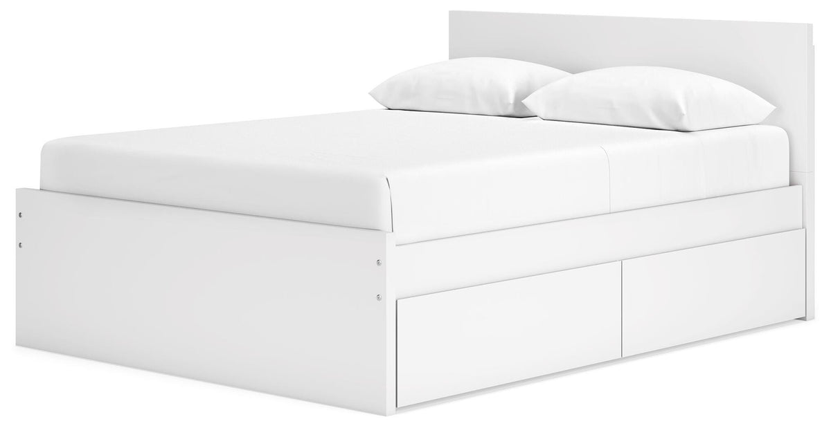 Onita Panel Platform Bed with 2 Side Storage - Queen