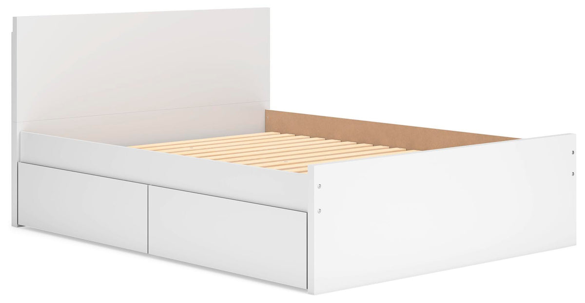 Onita Panel Platform Bed with 2 Side Storage - Queen