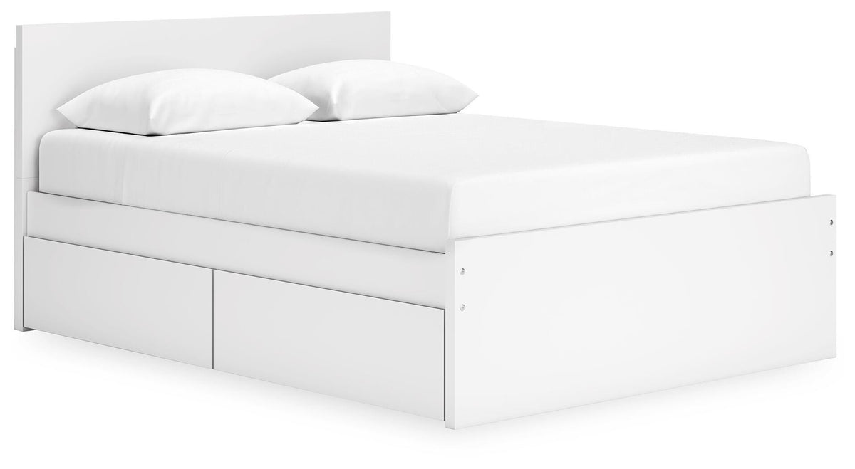 Onita Panel Platform Bed with 2 Side Storage - Queen