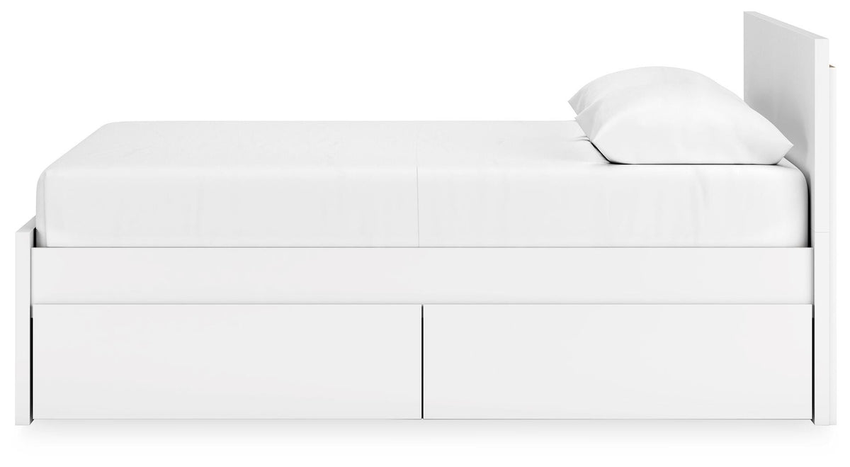 Onita Panel Platform Bed with 2 Side Storage - Queen