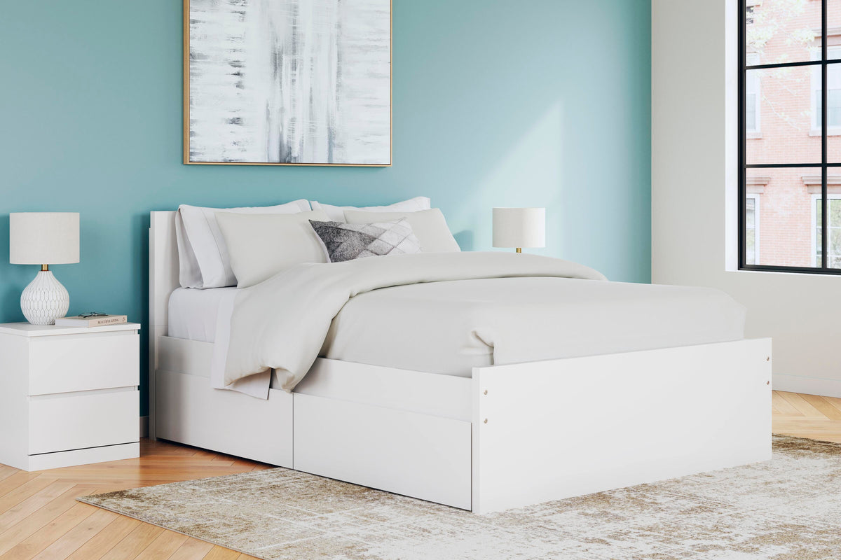 Onita Panel Platform Bed with 2 Side Storage - Queen