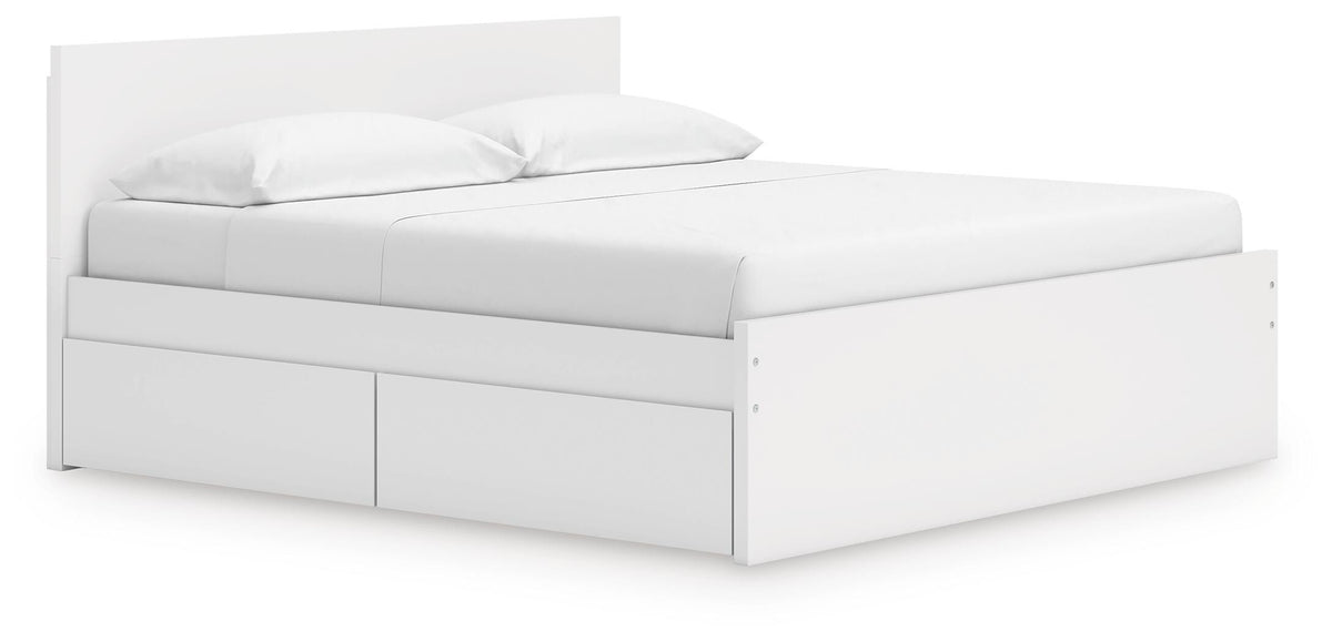 Onita King Panel Platform Bed with 2 Side Storage