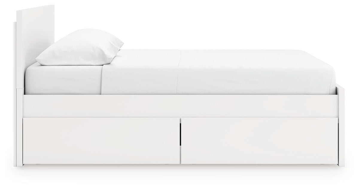 Onita King Panel Platform Bed with 2 Side Storage