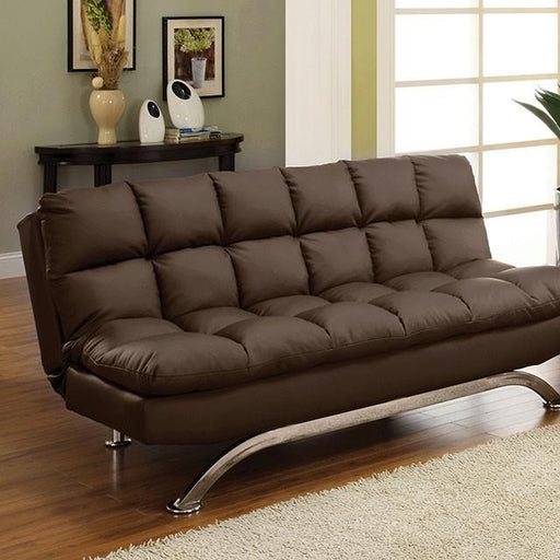 Aristo Dark Brown/Chrome Futon Sofa image