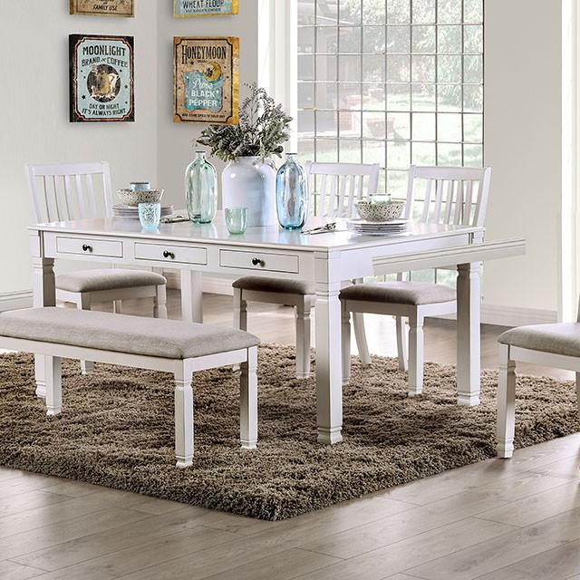 Kaliyah Vintage White Dining Table image