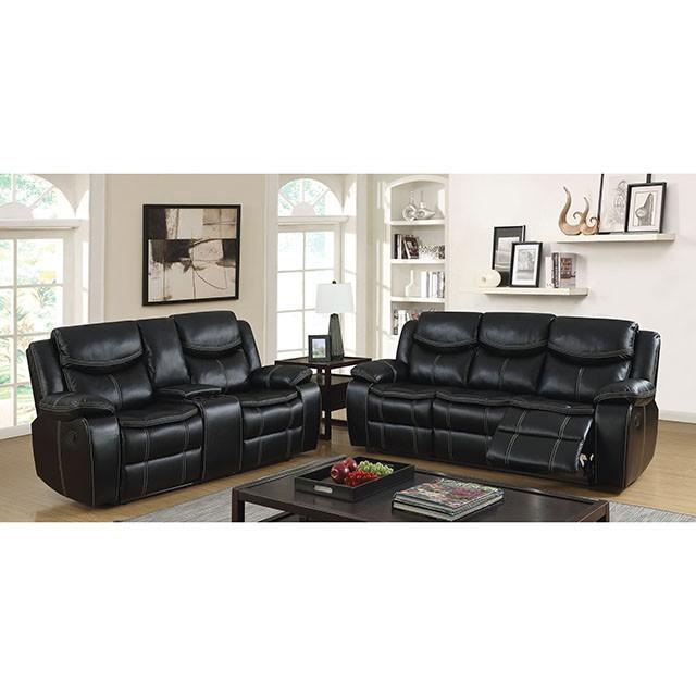 GATRIA Black Sofa w/ 2 Recliners image