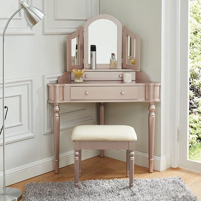 Kasey Rose Pink Vanity w/ Stool image