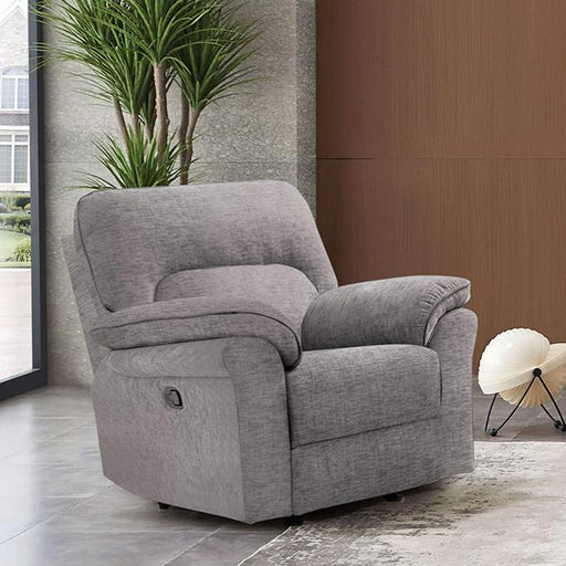 JOSIAS Glider Recliner, Light Gray Fabric image