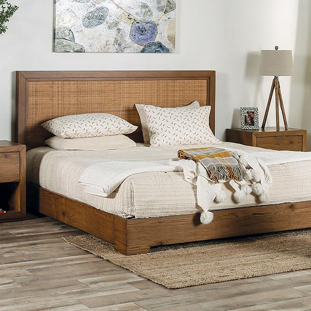 LEIRVIK E.King Bed, Light Walnut image