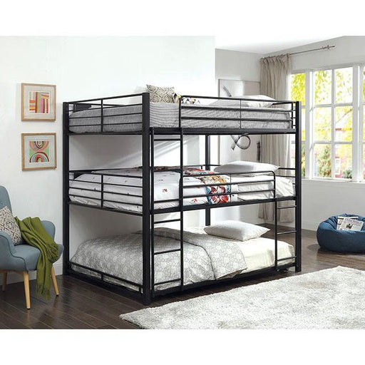 Olga I Sand Black Queen Triple Decker Bed image