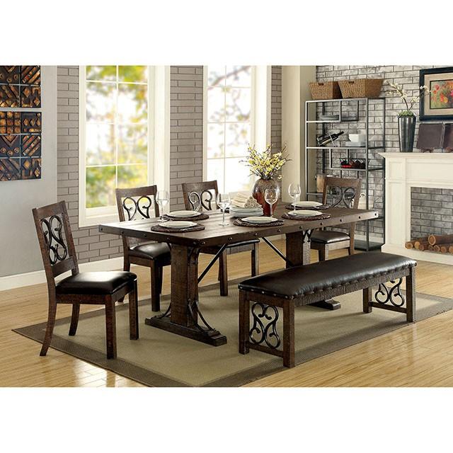 PAULINA Rustic Walnut Dining Table