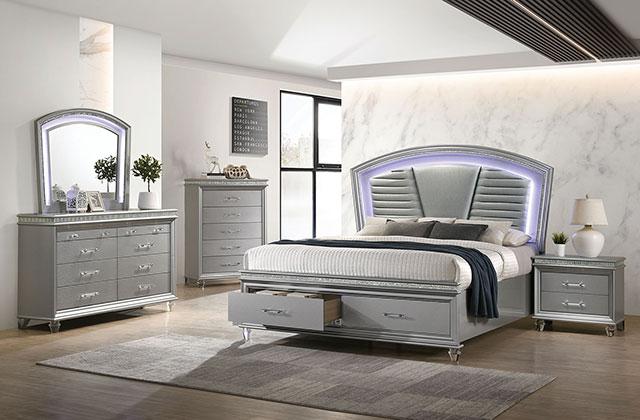 MADDIE Queen Bed, Silver