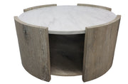 Rainier Wh/Brn Cocktail Table with Lower Shelf Rainier Wh/Brn