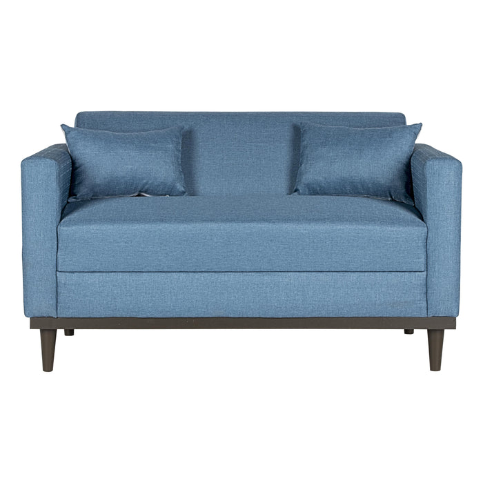 AIDEN LOVESEAT W/2 THROW PILLOWS-BLUE