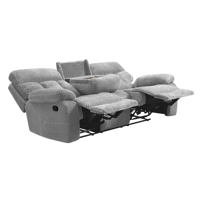 BRAVO SOFA W/DUAL RECLINER-STONE