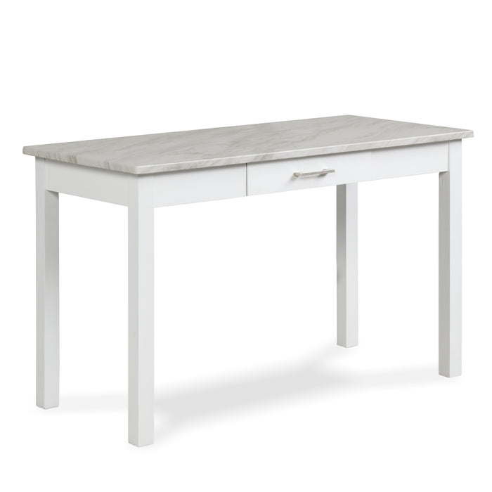 CELESTE DESK W/WHITE/GRAY FAUX MARBLE TOP-WHITE  BASE image