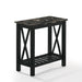 EDEN CHAIRSIDE TABLE-BLACK W/FAUX MARBLE TOP image