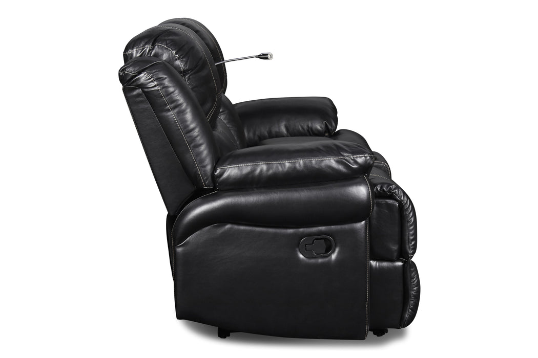 FLYNN CONSOLE LOVESEAT W/ READING LIGHT- BLACK