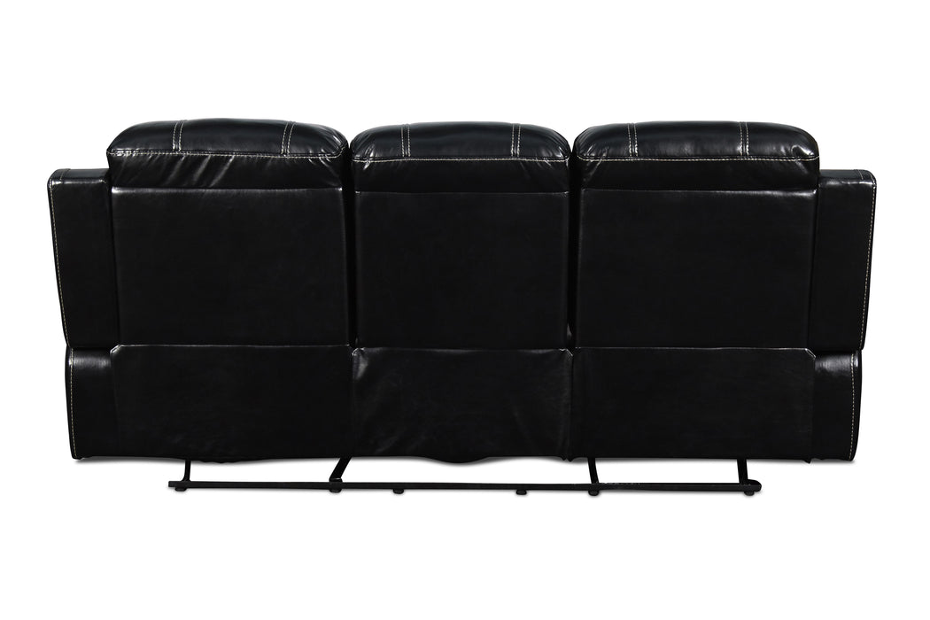 FUSION DUAL RECLINER SOFA W/PWR FTRST-EBONY