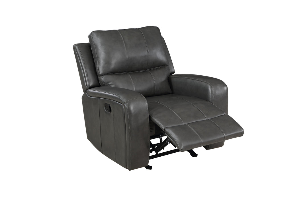 LINTON LEATHER GLIDER RECLINER W/ PWR FR-GRAY