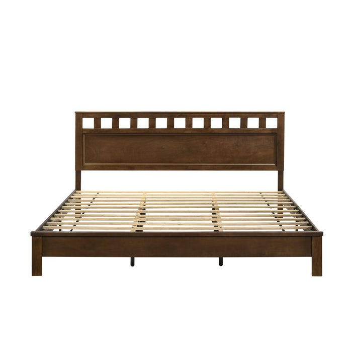 PISCES 6/6 EK PANEL BED-HB/FB/RAILS-NATURAL