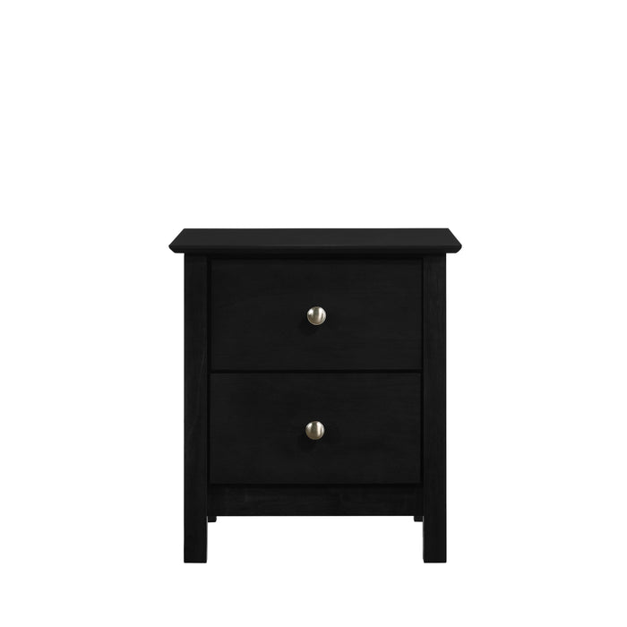 ZODIAC 2 DRAWER NIGHTSTAND-BLACK