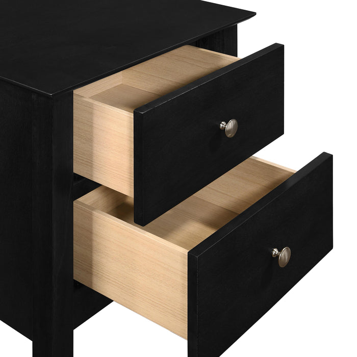 ZODIAC 2 DRAWER NIGHTSTAND-BLACK