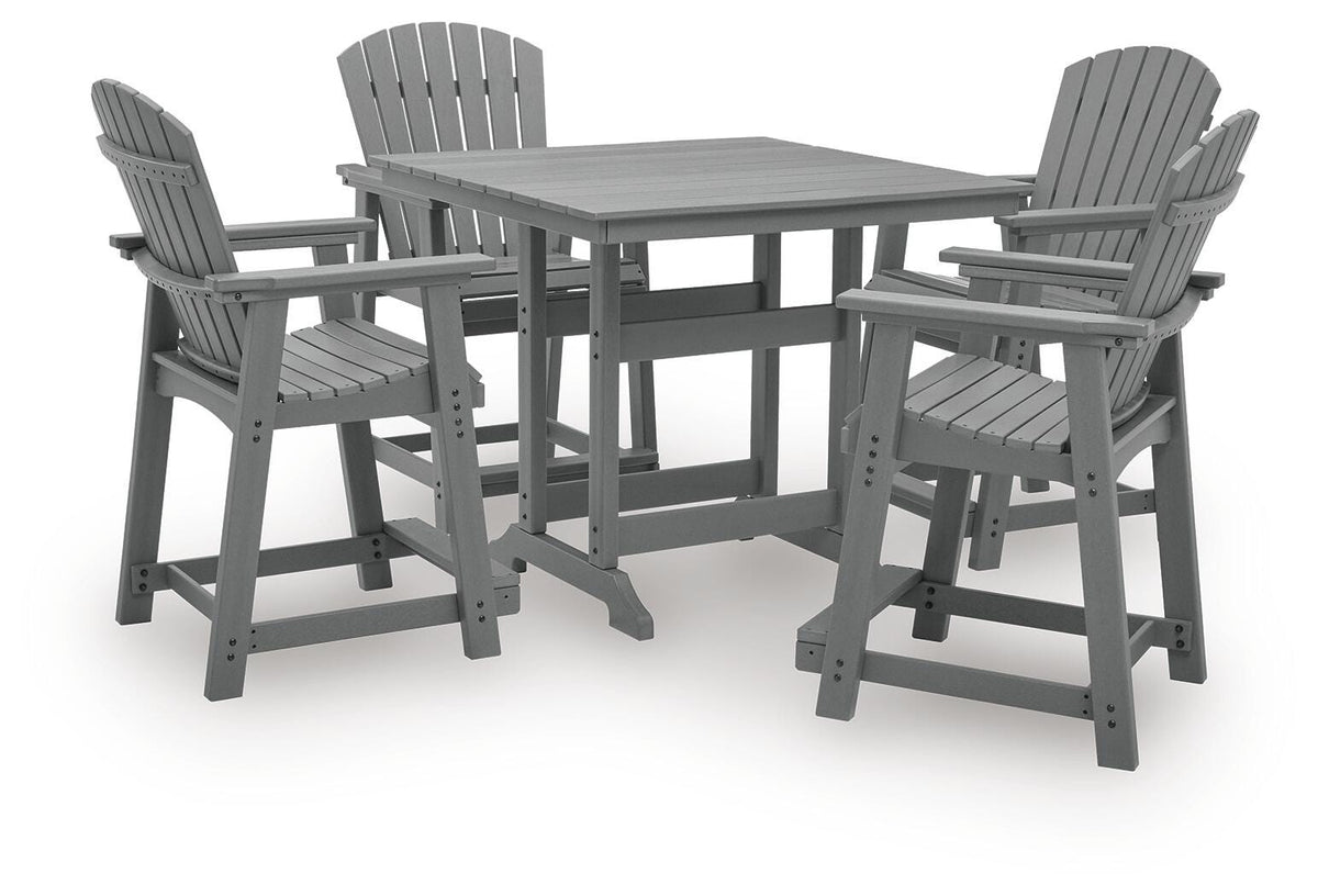 Sanctuary Beach Outdoor Counter Height Dining Table and 4 Barstools