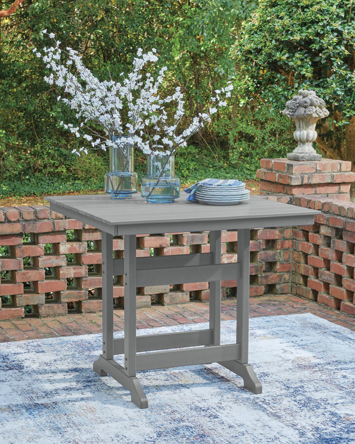 Sanctuary Beach Outdoor Counter Height Dining Table and 4 Barstools