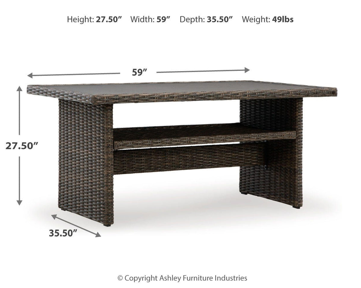 Brook Ranch Outdoor Sofa Sectional, Bench, Lounge Chair and Table