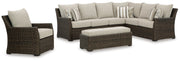 Brook Ranch 3-Piece Outdoor Sectional with Chair