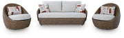 Double Point Love/Swivel Chairs Set (3/CN)