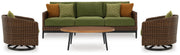 Horizon Hall Outdoor Sofa and 2 Chairs with Coffee Table
