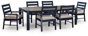 East Beach Outdoor Dining Table and 6 Chairs