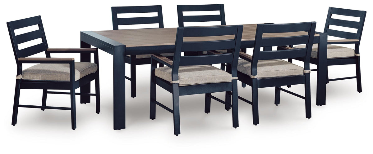 East Beach Outdoor Dining Table and 6 Chairs