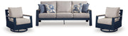 East Beach Outdoor Sofa with 2 Swivel Glider Chairs