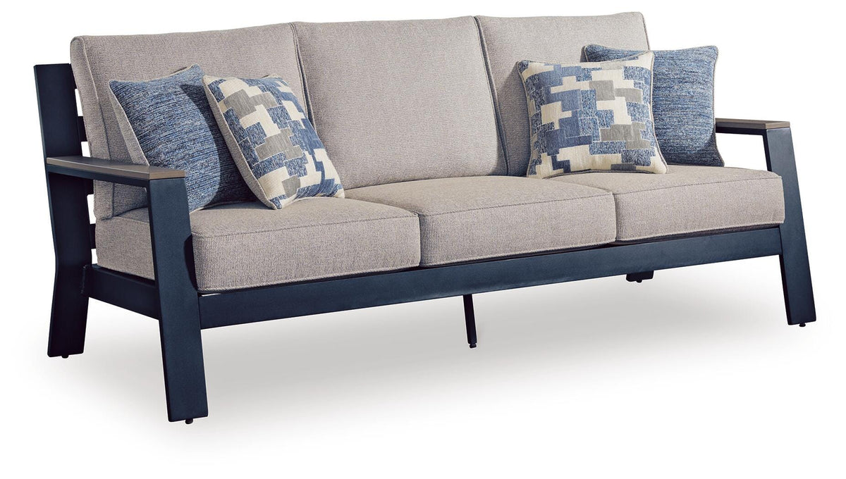 East Beach Outdoor Sofa with 2 Swivel Glider Chairs