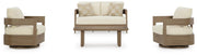 Serene Bay Outdoor Loveseat and 2 Chairs with Coffee Table