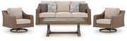 Laguna Heights Outdoor Sofa and 2 Chairs with Coffee Table